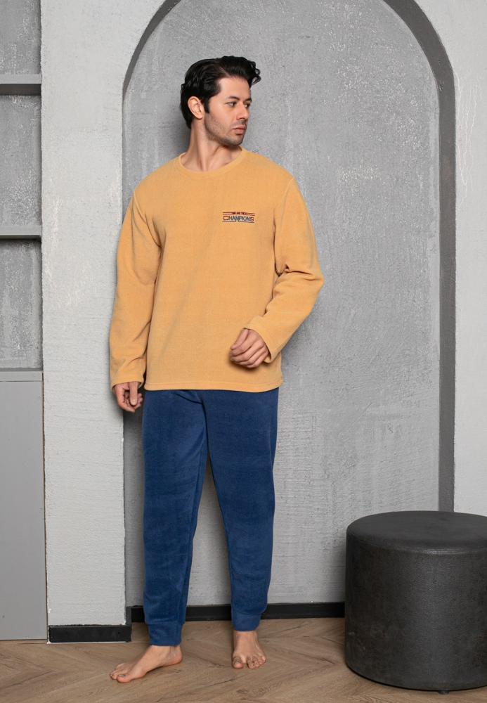 Pijama Barbat POLAR , Culoare Galben, Engros